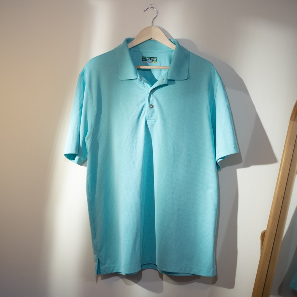 ProTour Polo Golf Shirt in Teal Blue. Size XL.